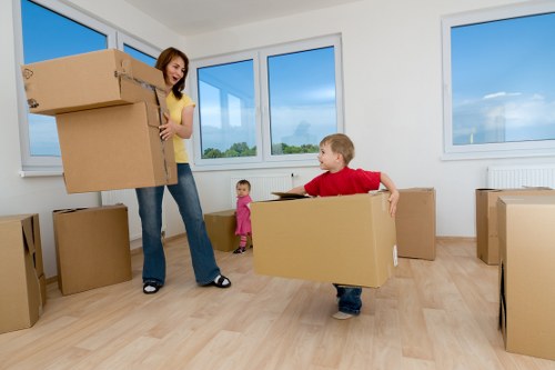 Shared household belongings ready for relocation in South London