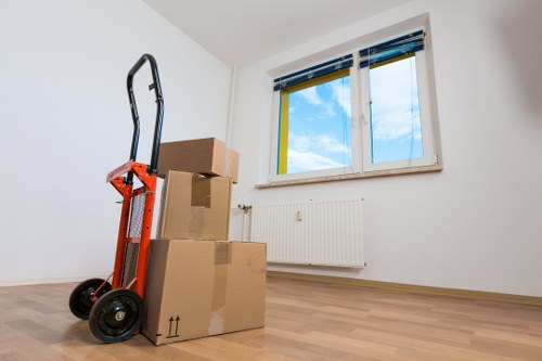 Claphampark moving van near apartment buildings