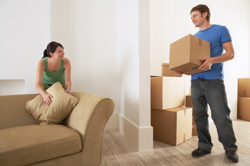 Organised packing materials used for relocation services in Claphampark